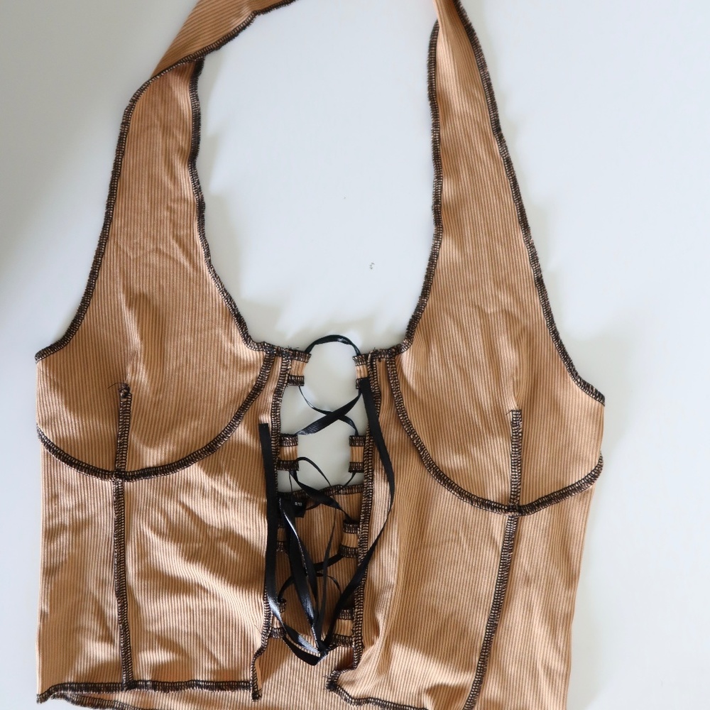 Shein brown crop top